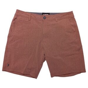 LINKSOUL Men's Flat Front Hybrid Golf Shorts Red ~ 32